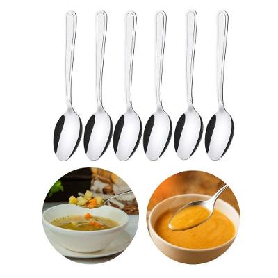 Jogo 6 Colheres De Sopa Aço Inox Cor Prata Linha Bronze Em Casatem 19cm