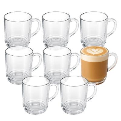 Jogo 8 Caneca De Vidro Cappuccino Café Chá Bebidas Quentes New Coffe Em Casa Tem 250ml