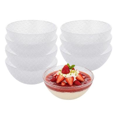Jogo 8 Bowl Mini Tigela De Vidro Com Textura Para Sobremesa Doces Wave 250ml Lyor