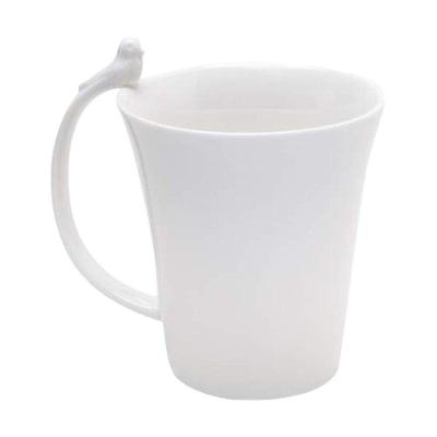 Caneca Birds em Porcelana 300ML Ideal para Decoração da Mesa Branco Wolff