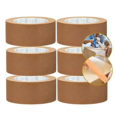 6 Fita Kraft Crepada Adesiva 45mmx40m Marrom Para Caixas Molduras Super Aderente Delfix