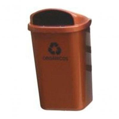 Cesto para Coleta Seletiva Individual Marrom 50 l para Fixação em Paredes Ou Postes Higipack
