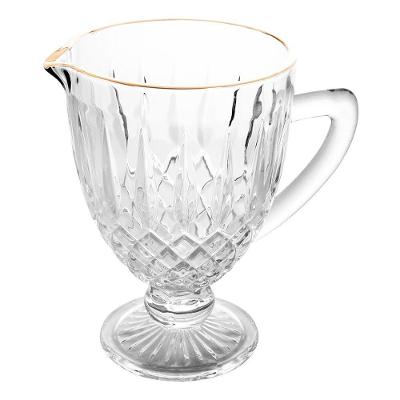 Jarra De Vidro Greek Para água E Suco Fio De Ouro Borda Dourada 1l Wolff
