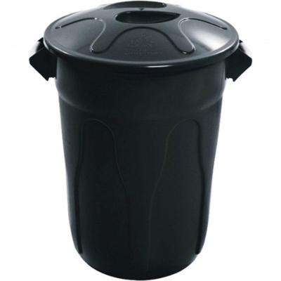 Cesto Plástico com Tampa CR40 40L Polipropileno PP com Alças Ergonômicas Preto Higipack