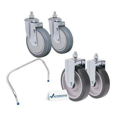 Conjunto de Rodas e Cabo Jsn para carrinho-caixa 370L (R9) com Rodas Maciças, Borracha Maciça