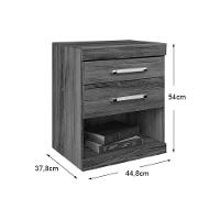 Mesa Cabeceira Plus c/ 2 Gavetas Jatoba - Santos Andirá - 3