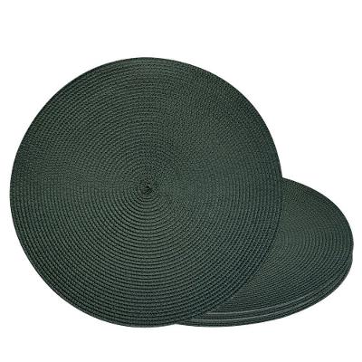 4 Jogo Americano Redondo Poliéster Para Mesa Verde Lyor Fresno Espiral 39cm