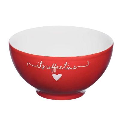 Bowl Tigela Cumbuca Sobremesas Porcelana Vermelho Red Lamour Coração 440ml Haüskraft