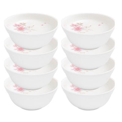 Jogo 8 Bowl Tigela Cumbuca Caldos Sobremesas Flowers Bord Vidro 400ml Em Casa Tem