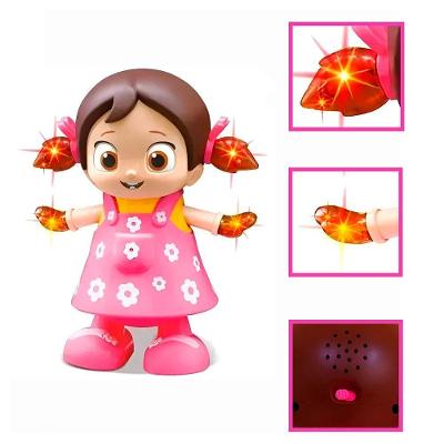 Boneca Interativa Dançante Boneca Dançarina Vestido Rosa com Luzes LED e Sons Rosa Shopmix
