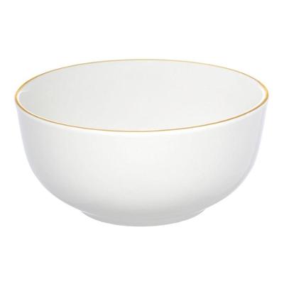 Bowl Tigela De Porcelana Branco Com Borda Dourada Royal Premium 500ml Haüskraft
