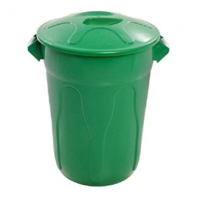 Cesto de Lixo Tipo Balde 100L Polipropileno Abertura Manual com Tampa Removível Verde