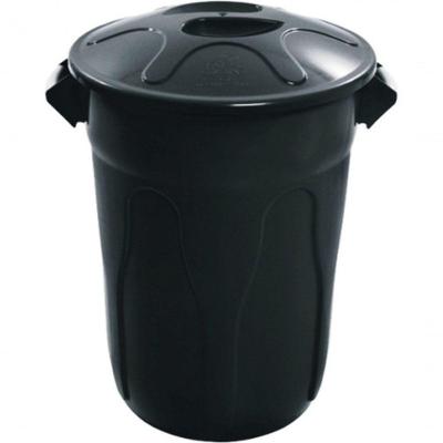 Cesto Plástico com Tampa CR40 40L Polipropileno Superfície Polida para Limpeza Fácil Preto