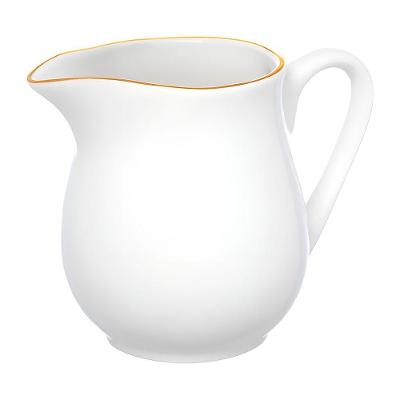 Jarra Leiteira Porcelana Branca Borda Fio Dourado Royal Premium 300ml Haüskraft