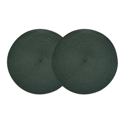 2 Jogo Americano Redondo Poliéster Para Mesa Verde Lyor Fresno Espiral 39cm