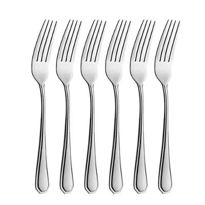 Jogo 6 Garfos De Sobremesa Aço Inox Prata Linha Silver Em Casa Tem 16,5cm