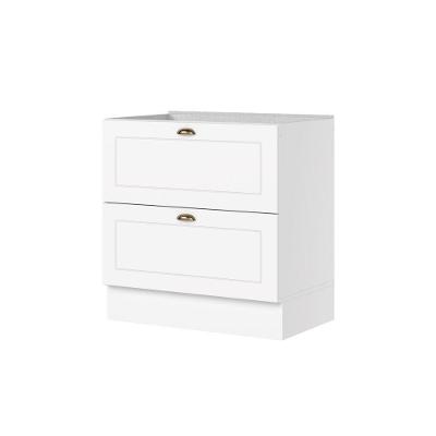 Balcão 80cm Com 02 Gavetas Cozinha Americana C371 Branco Hp - Henn