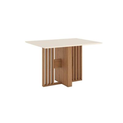 Mesa De Jantar Dinah 04 Lugares Canto Reto Sem Vidro Sc154 Nature Off White - Henn