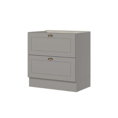 Balcão 80cm Com 02 Gavetas Cozinha Americana C371 Cinza - Henn