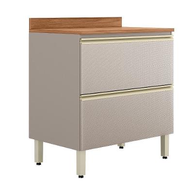 Balcão De Cozinha Proença D9118 80 Cm 1 Porta 1 Gaveta Com Tampo Nogueira Nude Prime Tx - Demartêz