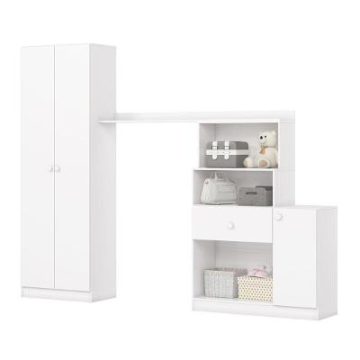 Quarto De Bebê Pétala Com Guarda Roupa Cômoda 3 Em 1 I201 Branco Jequitibá Hp - Henn