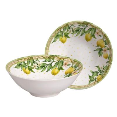 Bowl Tigela Cumbuca De Cerâmica 300ml Branco Limão Siciliano Doce Limone Plus Alleanza
