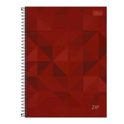 Caderno Espiral Universitário Zip Geométrico 10 Matérias Vermelho - Tilibra