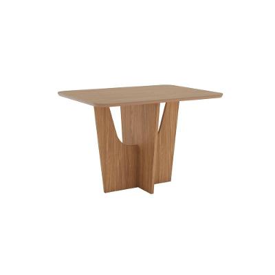 Mesa De Jantar Vértice 04 Lugares Canto Arredondado Com Vidro Sc156 Nature - Henn