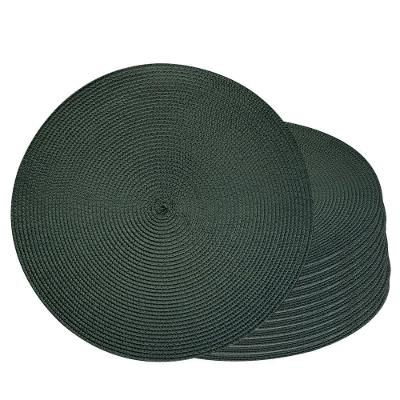 12 Jogo Americano Redondo Poliéster Para Mesa Verde Lyor Fresno Espiral 39cm