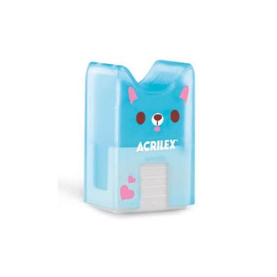 Borracha Acrilex Gatinho Azul com Formato de Gatinho, Alta Qualidade e Uso Escolar Azul