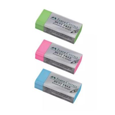 Borracha Faber-Castell Dust Free Media com Apagamento Limpo sem Manchas e Cantos Chanfrados Verde