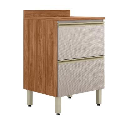 Balcão De Cozinha Proença D9160 60 Cm 1 Porta E 1 Gaveta Com Tampo Nogueira Nude Prime Tx - Demartêz