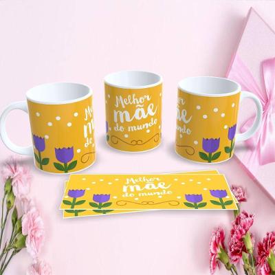Caneca Porcelana 325ML Estampa 17 Personalizada Dia das Mães Presente Criativo Branco Outras Marcas