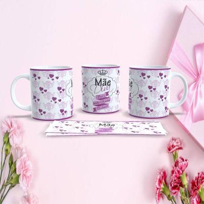 Caneca de Porcelana 325ML Mães Estampa 60 Dia das Mães Apta micro-ondas Branco Outras Marcas