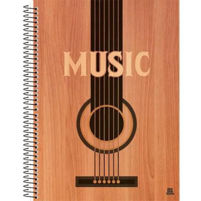 Caderno de Música Universitário Animativa Estampa 2 Pautado 1 Matéria 80 Folhas