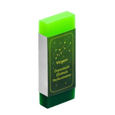 Borracha Escolar Tris Holic Signos Virgem com Textura Macia, Capa Protetora e Personalização