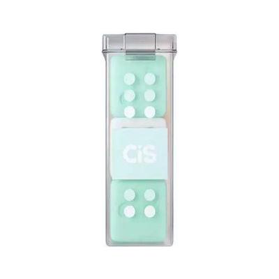 Borracha CIS Mini Dadinhos em Formato de Mini Cubinhos com 1 Potinho 3 Unidades Verde