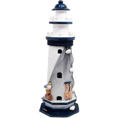 Decoração Farol Marítimo Modelo para Ambientes Estilo Náutico Artesanal Madeira