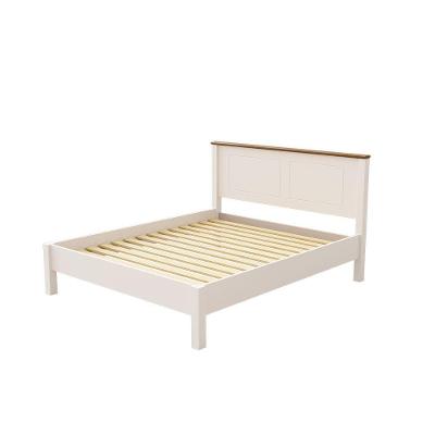 Cama de Casal Retrô Cama Casal 1.58 Off White-Nogueira Estilo retrô-vintage em MDF