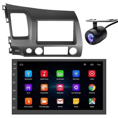 Central Multimídia Automotiva Android Auto 7 Bluetooth Wi-Fi GPS Cinza para Honda New Civic 2007