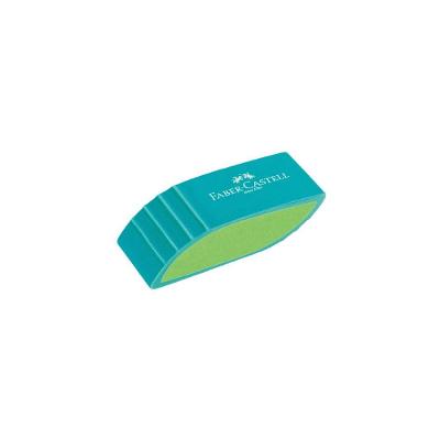 Borracha Faber-Castell Colorida Bicolor Verde com Formato Ergonômico para Mais Conforto ao Apagar