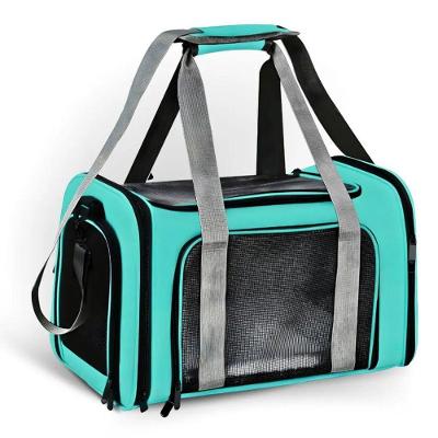 Bolsa de Transporte para Pets para Cães e Gatos em Poliéster Rosa com Ventilação e Segurança 1