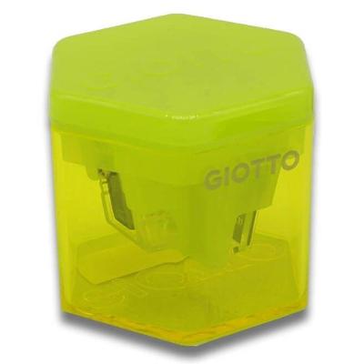 Apontador Giotto Universal 3 Furos Octagonal com Lâmina em Aço Temperado Amarelo