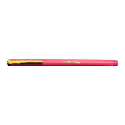 Caneta Esferográfica BRW Unic Slim 0.7MM Escrita Azul Ponta Fina Unidade Rosa