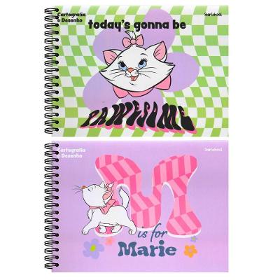 Caderno Espiral Cartografia e Desenho Jandaia Marie - Starschool Capa Dura 80 Folhas Branco
