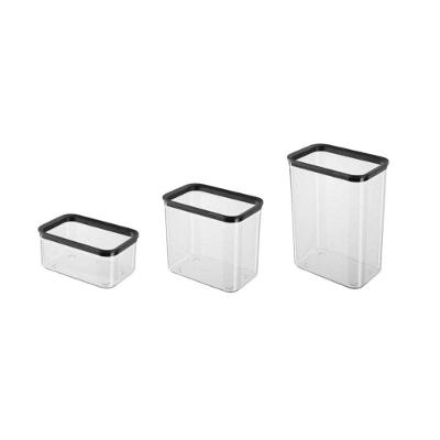 Conjunto 3 Potes Herméticos de Plástico 750ml 1700ml 2600ml para Cozinha Transparente Top Rio