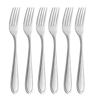 Jogo 6 Garfos De Sobremesa Prata Inox Em Casa Tem Linha Bronze 17cm