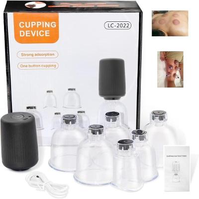 Kit de Ventosaterapia Yeet 6 Ventosas Recarregáveis para Massoterapia com Sucção Transparente