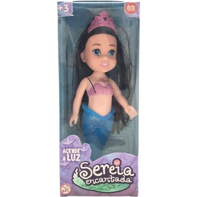 Boneca Sereia Encantada C- Luzes Corpo Iluminado Brincadeira Criativa Infantil Ark Brasil