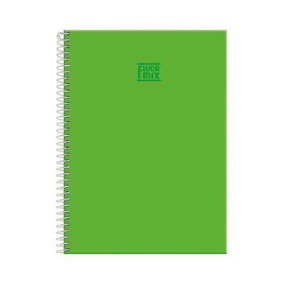 Caderno Espiral Foroni Fluor Mix 10 Matérias 200 Folhas Pautadas Formato 200X275MM Verde